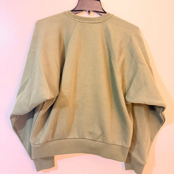 Wear It To Heart Cropped Sweatshirt Olive Green Size M – New Without Tags (b11) - Picture 10 of 10